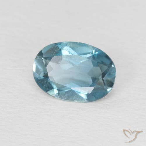 0.83 ct Blue Topaz Stone, Natural Topaz in Oval Facet Shape for Sale