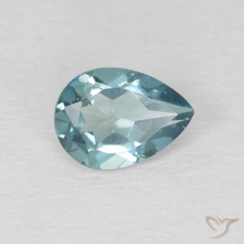 0.89 ct Blue Topaz Stone, Natural Topaz in Pear Facet Shape for Sale