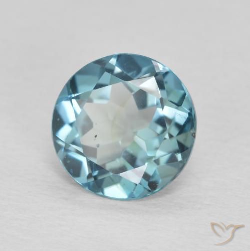 2.26 ct Blue Topaz Stone, Natural Topaz in Round Facet Shape for Sale