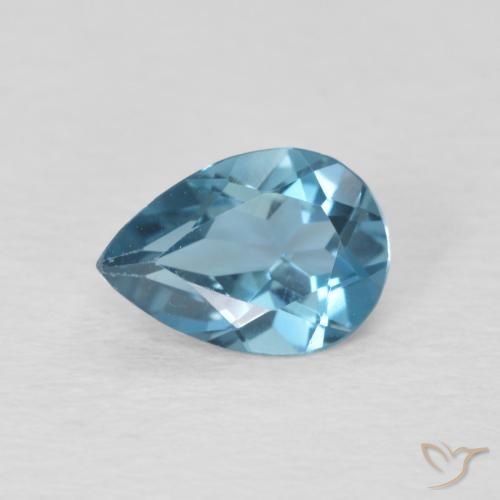 0.81ct Natural London Blue Topaz, Pear Shape, VS