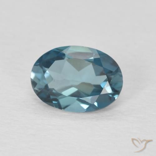 0.95 ct Blue Topaz Stone, Natural Topaz in Oval Facet Shape for Sale