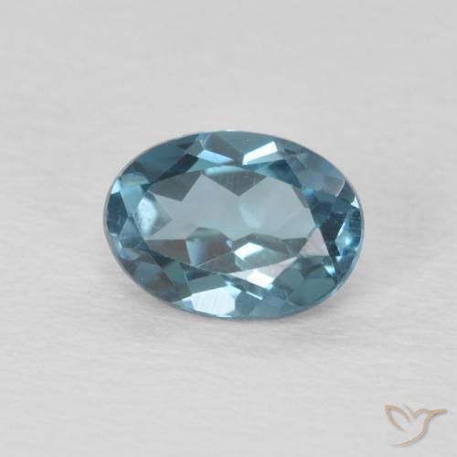 1.11 ct Blue Topaz Stone, Natural Topaz in Oval Facet Shape for Sale