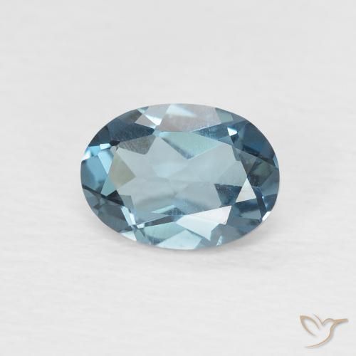 0.96ct Natural London Blue Topaz, Oval, VVS-VS
