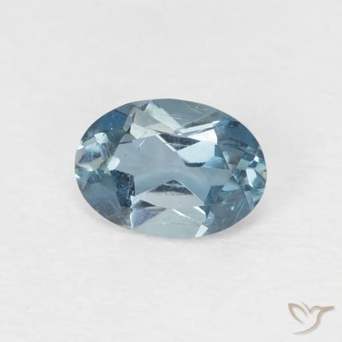 0.97 ct Blue Topaz Stone, Natural Topaz in Oval Facet Shape for Sale