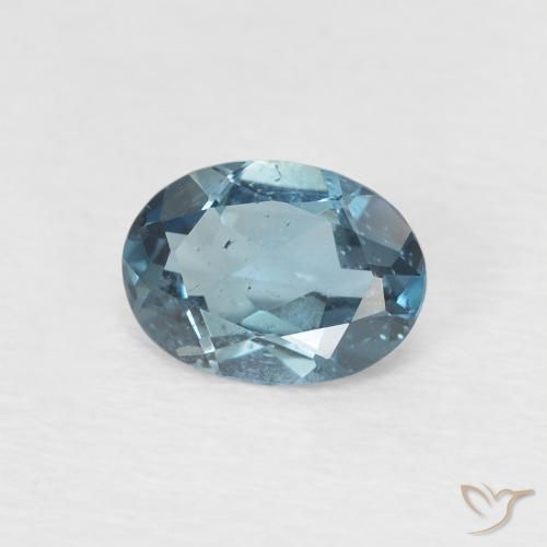 0.92 ct Blue Topaz Stone, Natural Topaz in Oval Facet Shape for Sale