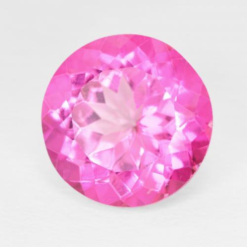 12.08 ct Pink Topaz Stone, Natural Topaz in Round Facet Shape for Sale