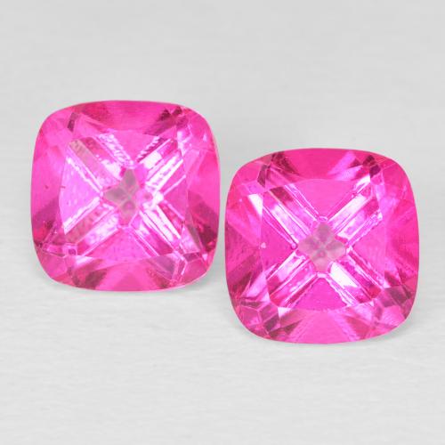 5.45 ct Loose Pink Topaz, 8.1 x 8 mm Cushion Cut From Brazil, Photo A