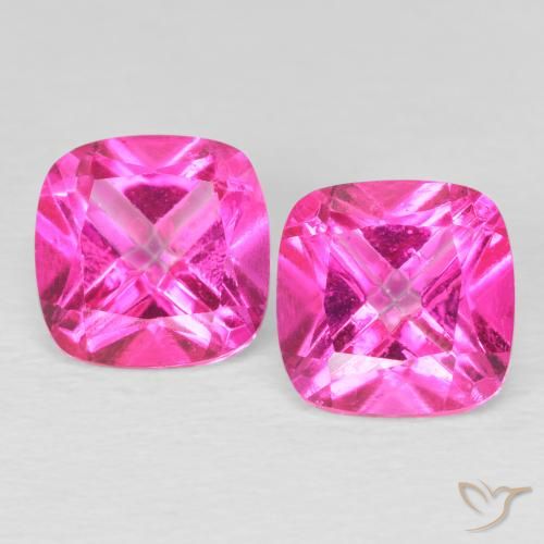 5.59 ct Pink Topaz, 8.1 x 8.1 mm Cushion Cut From Brazil, Photo A