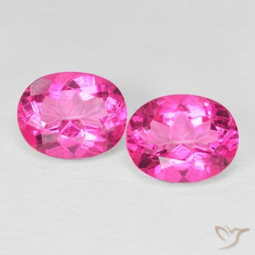 6.39 ct Loose Pink Topaz, 10.2 x 8.1 mm Oval Cut From Brazil, Photo A