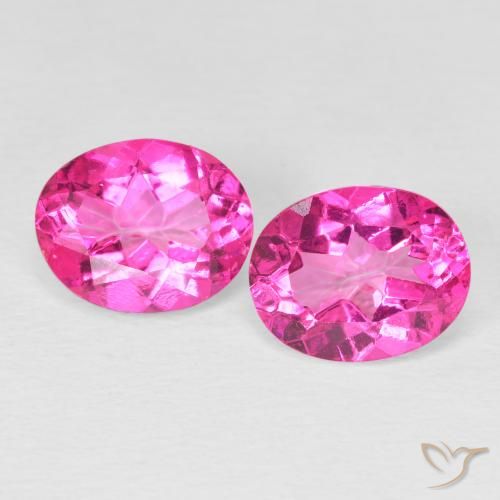 6.14 ct Loose Pink Topaz, 10.2 x 8.1 mm Oval Cut From Brazil, Photo A