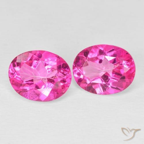 6.14 ctw Pink Topaz Stones, Natural Topaz in Oval Facet Shape for Sale