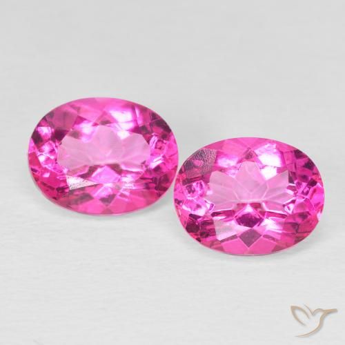 6.17 ct Loose Pink Topaz, 10.1 x 8.1 mm Oval Cut From Brazil, Photo A