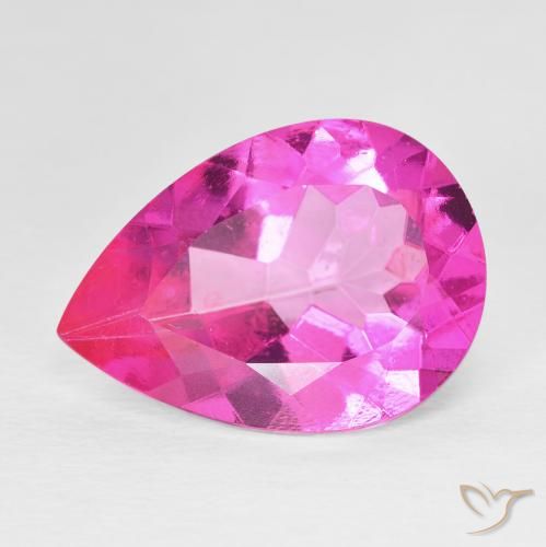 12.15 ct Loose Pink Topaz, 18.2 x 13.1 mm Pear Cut From Brazil, Photo A