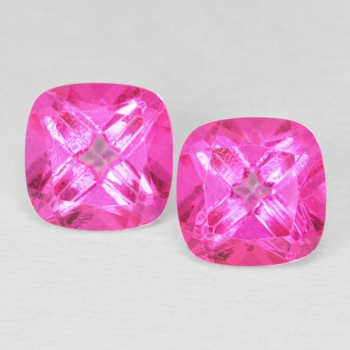 5.75 ct Pink Topaz, 8.1 x 8.1 mm Cushion Cut From Brazil, Photo A