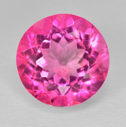 12.61 ct Pink Topaz, 14 mm Round Cut From Brazil, Photo A