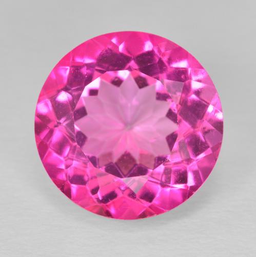 12.00 ct Pink Topaz Gemstone, Topaz Gem in Round Facet Shape for Sale.