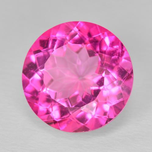 12.00 ct Pink Topaz Stone, Natural Topaz in Round Facet Shape for Sale