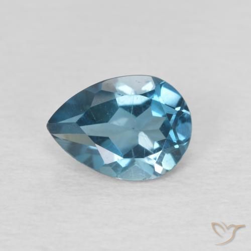 0.93ct Natural London Blue Topaz, Pear Shape, VVS-VS