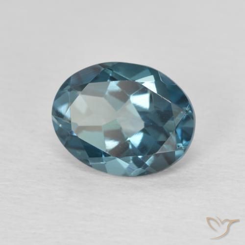 2.18 ct Blue Topaz Stone, Natural Topaz in Oval Facet Shape for Sale