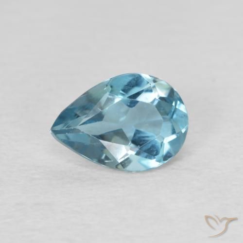 0.80ct Natural Swiss Blue Topaz, Pear Shape, VVS-VS