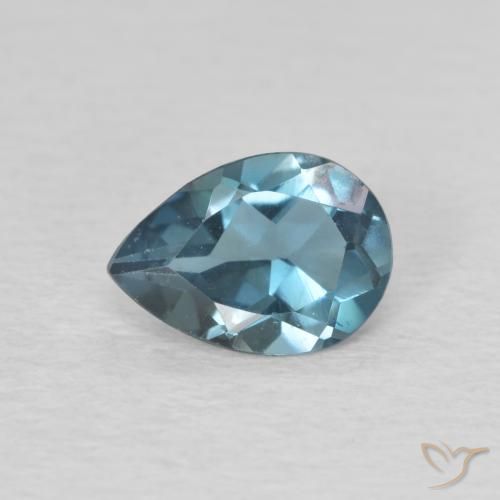 0.74ct Natural London Blue Topaz, Pear Shape, VVS-VS