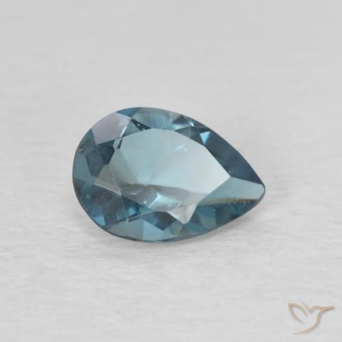 0.74 ct Blue Topaz Stone, Natural Topaz in Pear Facet Shape for Sale