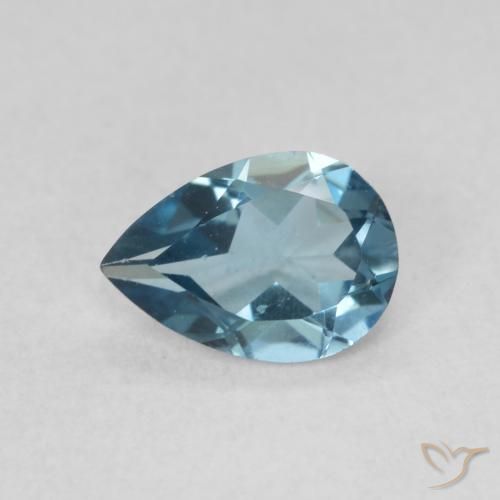 0.78ct Natural London Blue Topaz, Pear Shape, VVS-VS