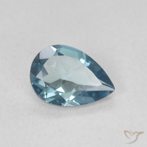0.78 ct Blue Topaz Stone, Natural Topaz in Pear Facet Shape for Sale