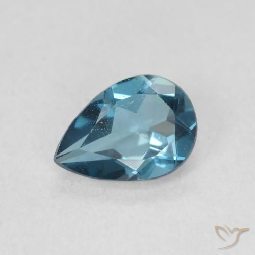 0.81ct Natural London Blue Topaz, Pear Shape, VVS-VS