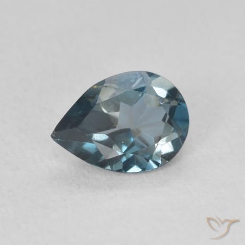 0.77ct Natural London Blue Topaz, Pear Shape, VVS-VS