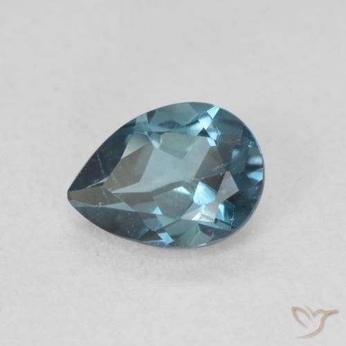 0.92ct Natural London Blue Topaz, Pear Shape, VVS-VS