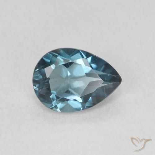 0.92 ct Blue Topaz Stone, Natural Topaz in Pear Facet Shape for Sale