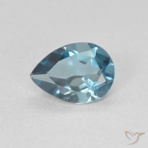 0.83ct Natural London Blue Topaz, Pear Shape, VVS-VS