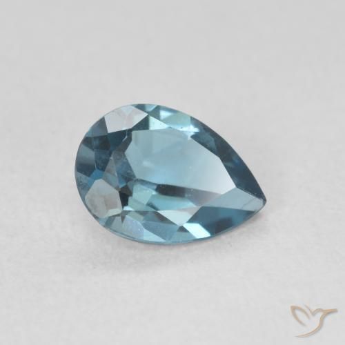 0.83 ct Blue Topaz Stone, Natural Topaz in Pear Facet Shape for Sale