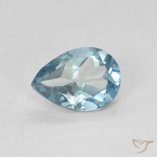 0.86ct Natural Sky Blue Topaz, Pear Shape, VVS-VS