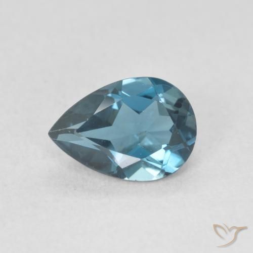 0.85ct Natural London Blue Topaz, Pear Shape, VVS-VS