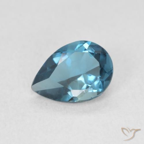 0.85ct Natural London Blue Topaz, Pear Shape, VVS-VS