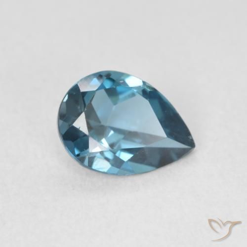 0.85 ct Blue Topaz Stone, Natural Topaz in Pear Facet Shape for Sale