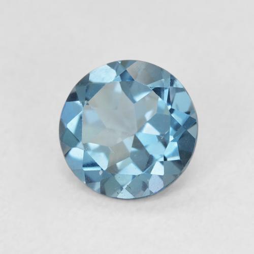 1.48 ct Blue Topaz Stone, Natural Topaz in Round Facet Shape for Sale