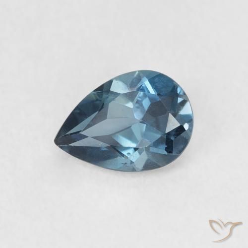 0.85ct Natural London Blue Topaz, Pear Shape, VS