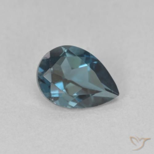 0.89 ct Blue Topaz Stone, Natural Topaz in Pear Facet Shape for Sale