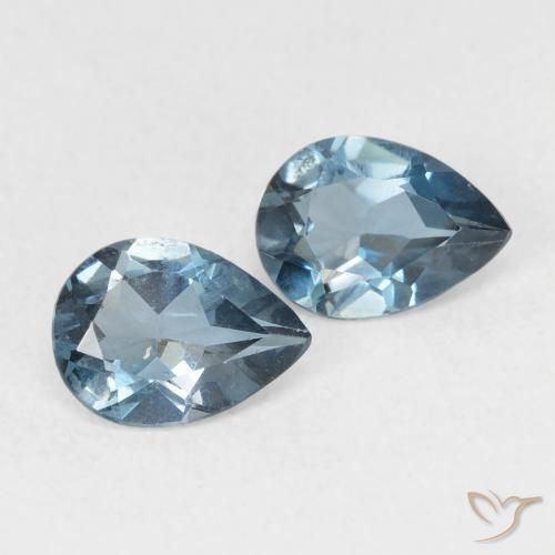 1.51 ctw Blue Topaz Stones, Natural Topaz in Pear Facet Shape for Sale
