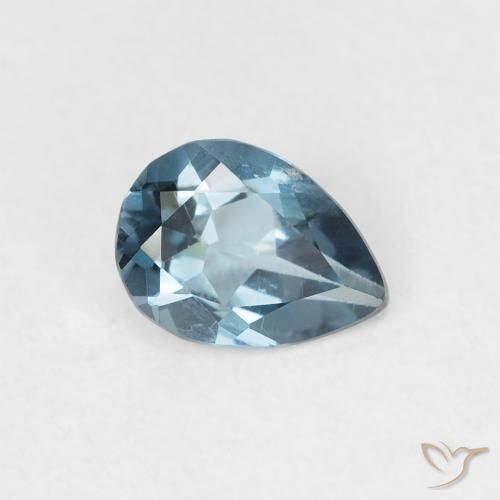 0.89 ct Blue Topaz Stone, Natural Topaz in Pear Facet Shape for Sale