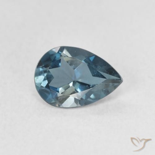 0.89 ct Blue Topaz Stone, Natural Topaz in Pear Facet Shape for Sale