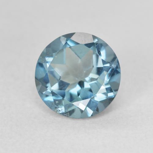 1.68 ct Blue Topaz Stone, Natural Topaz in Round Facet Shape for Sale