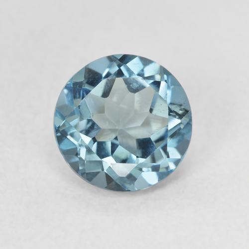 1.61 ct Blue Topaz Gemstone, Topaz Gem in Round Facet Shape for Sale.