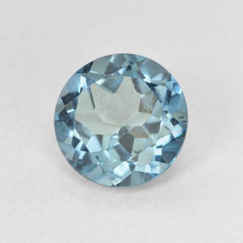 1.61 ct Blue Topaz Stone, Natural Topaz in Round Facet Shape for Sale