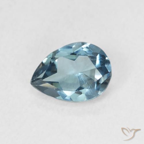 0.92ct Natural London Blue Topaz, Pear Shape, VS, Photo A