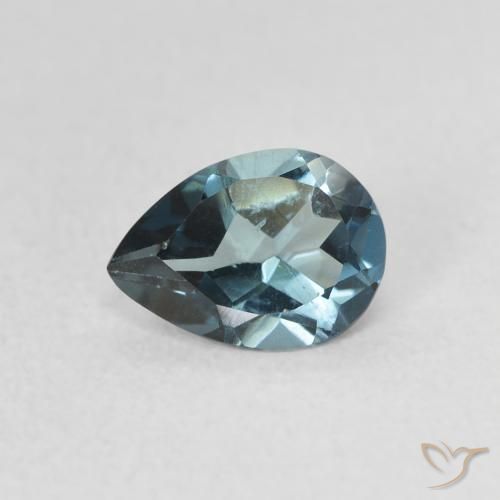 0.85ct Natural London Blue Topaz, Pear Shape, VS