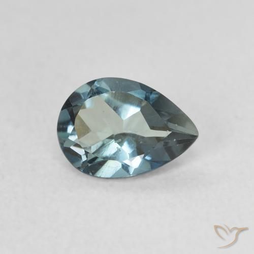 0.85 ct Blue Topaz Stone, Natural Topaz in Pear Facet Shape for Sale